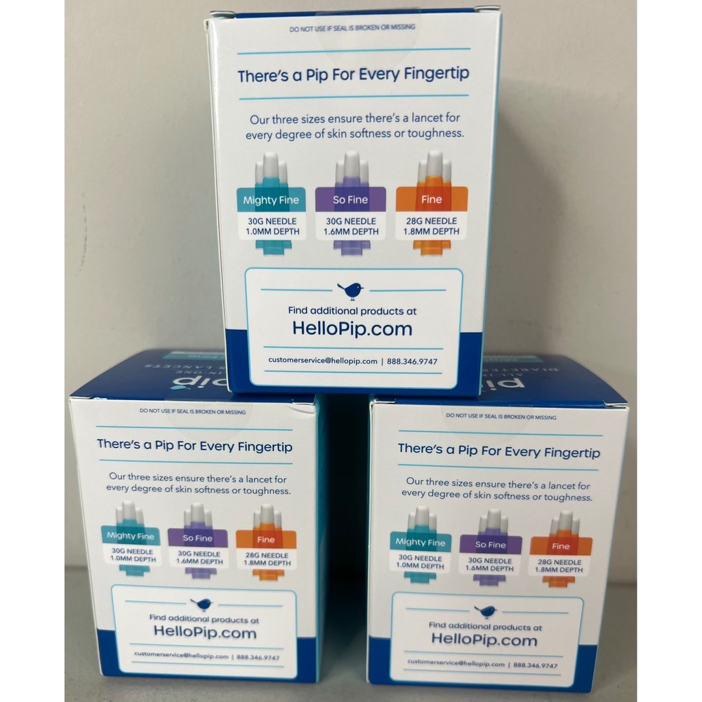 LOT of 300 Pip Mighty Fine All-in-One Diabetes 100 Ct 30 G 1.0mm Safety Lancets - Picture 2 of 5